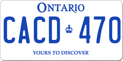 ON license plate CACD470