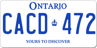 ON license plate CACD472