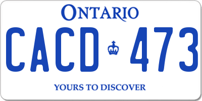 ON license plate CACD473