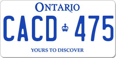 ON license plate CACD475