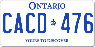 ON license plate CACD476