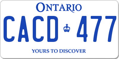 ON license plate CACD477