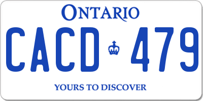 ON license plate CACD479