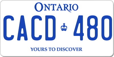 ON license plate CACD480