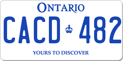 ON license plate CACD482