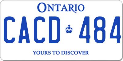 ON license plate CACD484