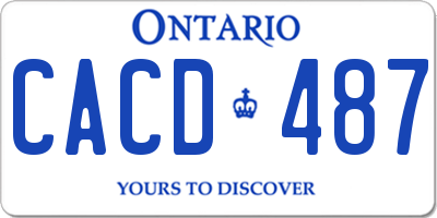 ON license plate CACD487