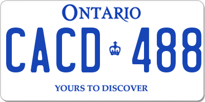 ON license plate CACD488