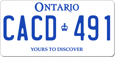 ON license plate CACD491