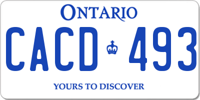 ON license plate CACD493