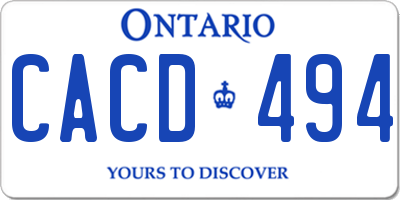 ON license plate CACD494