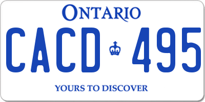 ON license plate CACD495