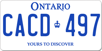 ON license plate CACD497