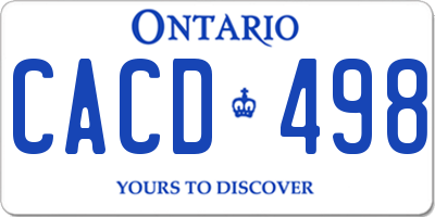 ON license plate CACD498