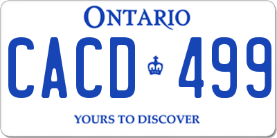 ON license plate CACD499