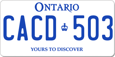 ON license plate CACD503