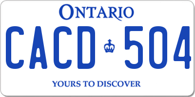 ON license plate CACD504