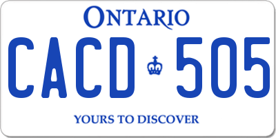 ON license plate CACD505