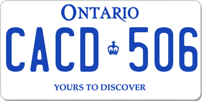 ON license plate CACD506