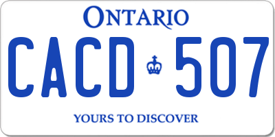 ON license plate CACD507