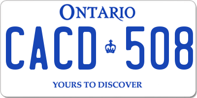 ON license plate CACD508