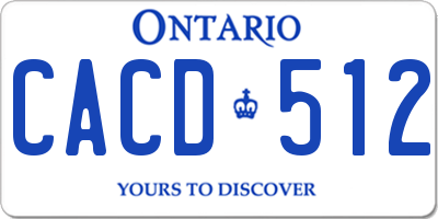 ON license plate CACD512