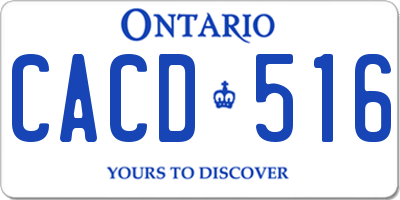 ON license plate CACD516