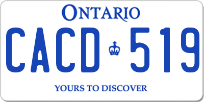 ON license plate CACD519