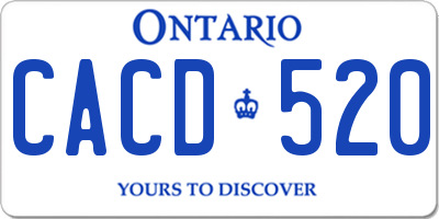 ON license plate CACD520