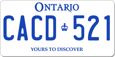 ON license plate CACD521