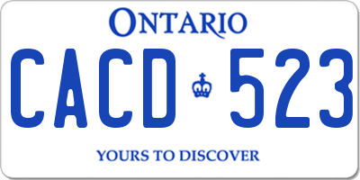 ON license plate CACD523