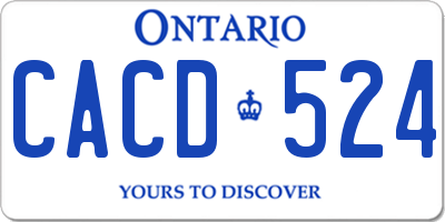 ON license plate CACD524