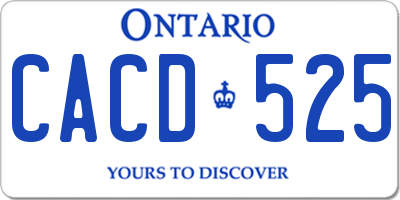 ON license plate CACD525