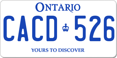 ON license plate CACD526