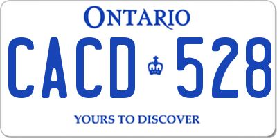 ON license plate CACD528