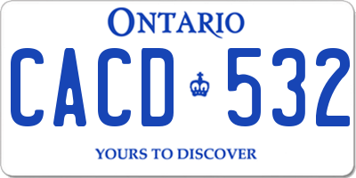 ON license plate CACD532