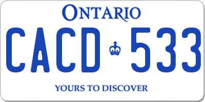 ON license plate CACD533