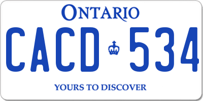 ON license plate CACD534