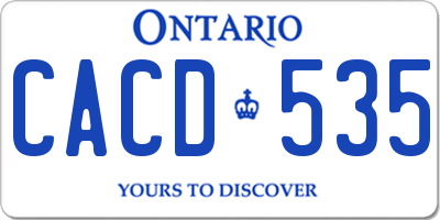 ON license plate CACD535