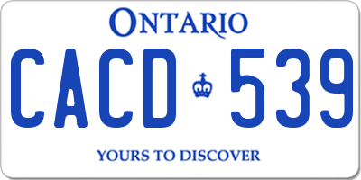 ON license plate CACD539