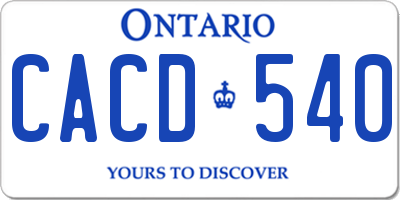 ON license plate CACD540