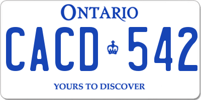 ON license plate CACD542