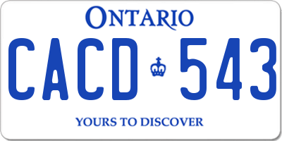 ON license plate CACD543