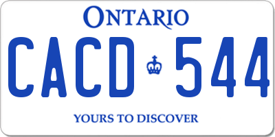 ON license plate CACD544