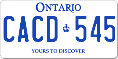 ON license plate CACD545