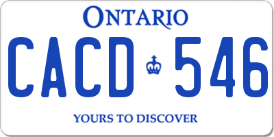 ON license plate CACD546