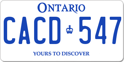 ON license plate CACD547