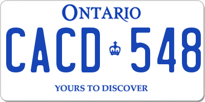 ON license plate CACD548