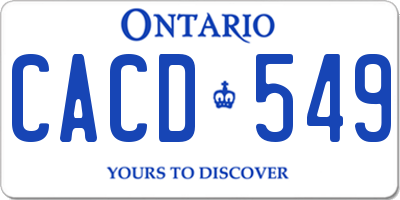 ON license plate CACD549