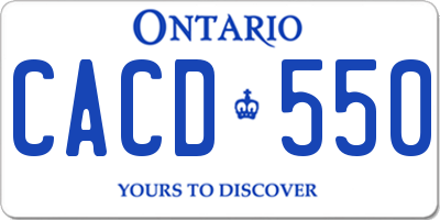 ON license plate CACD550